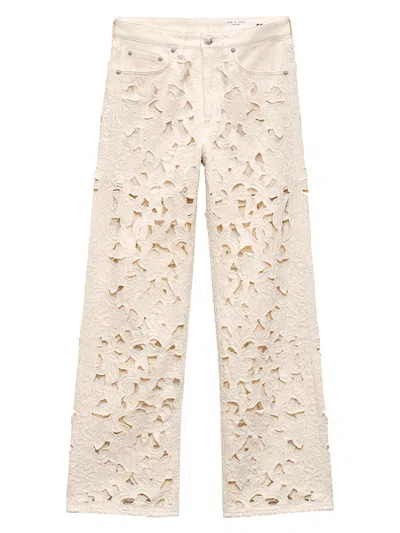 Rag & Bone Women's Logan Floral Jacquard Cotton Jeans In Neutral
