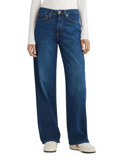 Rag & Bone Women's Logan Mid-rise Wide-leg Jeans In Blue