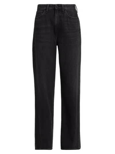 Rag & Bone Women's Logan Mid-rise Wide-leg Jeans In Black