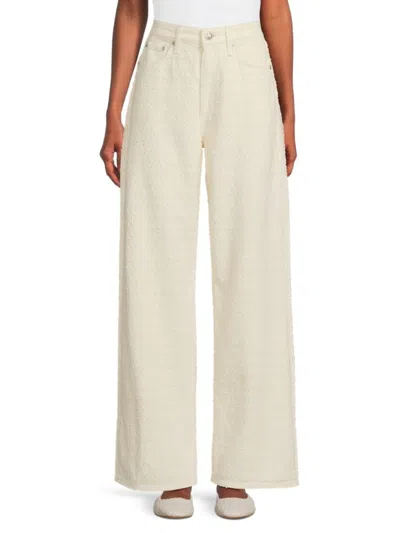 Rag & Bone Women's Logan Textured Wide Leg Jeans In Neutral