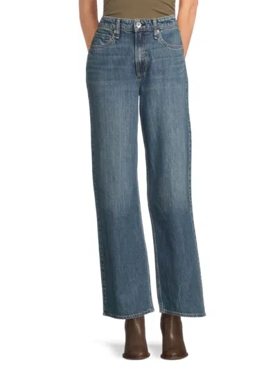 Rag & Bone Women's Lori Stretch-cotton Wide-leg Jeans In Blue