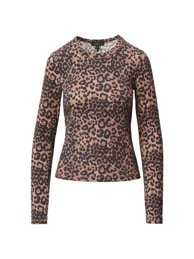 Rag & Bone Women's Luca Leopard Print Long-sleeve T-shirt In Brown