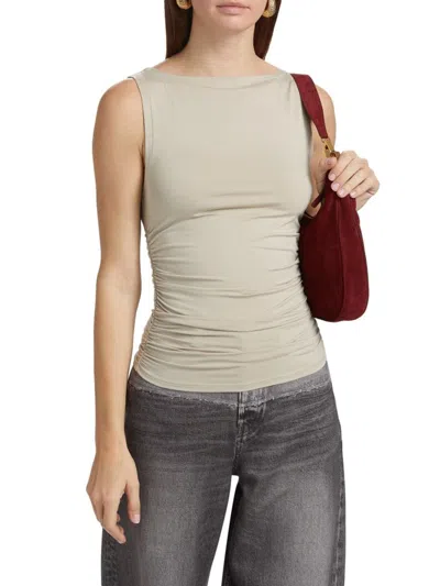Rag & Bone Women's Luca Ruched Sleeveless Tank Top In Gray