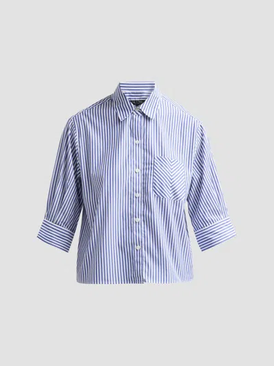 Rag & Bone Women's Lucia Striped Cotton Poplin Shirt In Blue