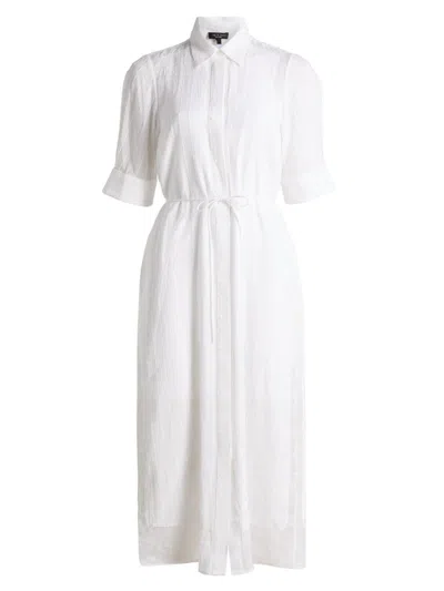 Rag & Bone Lucy Texture Stripe Shirtdress In White