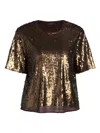 Rag & Bone Lucy Sequin Tee In Coffee In Brown