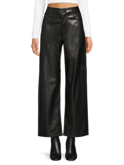 Rag & Bone Women's Maeve Flat Front Faux-leather Pants In Black