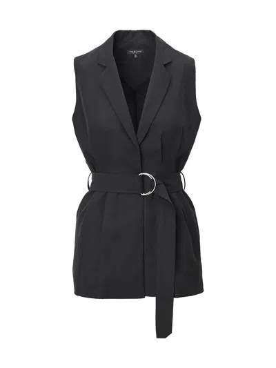 Rag & Bone Mandi Belted Gilet In Black