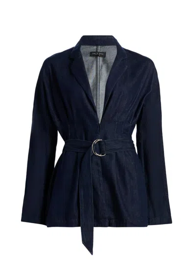 Rag & Bone Ultra-featherweight Mandi Denim Blazer In Blue