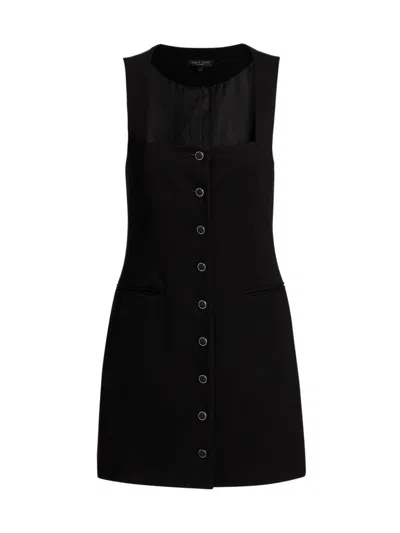 Rag & Bone Women's Marianne Button-front Minidress In Black