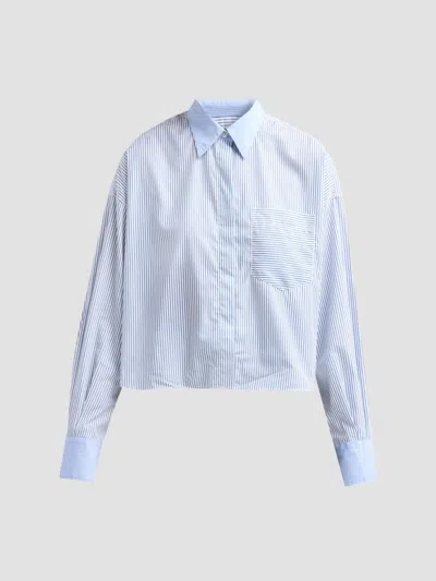 Rag & Bone Women's Marin Multi-striped Cotton-poplin Shirt In Blue