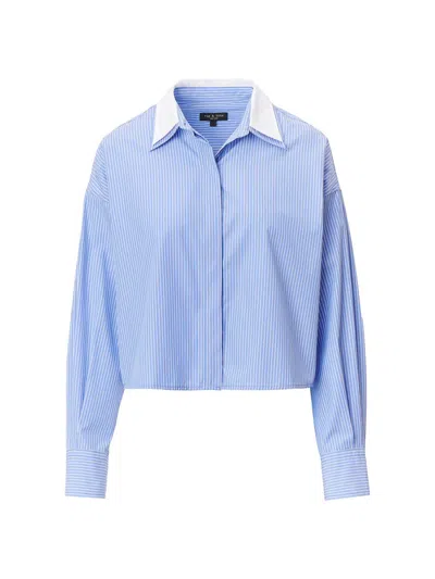 Rag & Bone Marin Stripe Layered Shirt In Blue