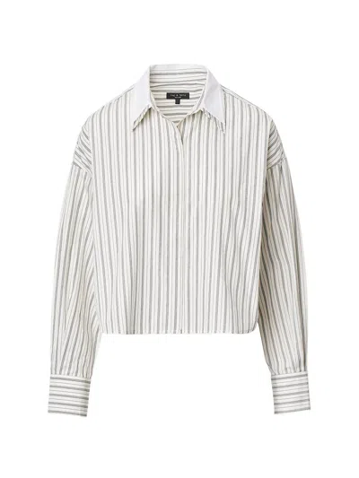 Rag & Bone Marin Stripe Layered Shirt In Cream Stripe In Multi