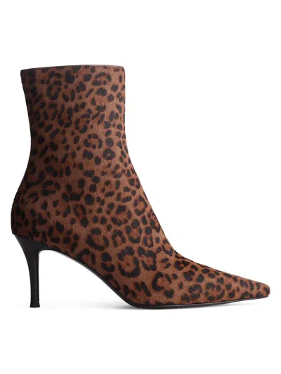 Rag & Bone Women's Mercer 74mm Leopard-print Calf Hair Ankle Boots In Brown