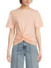 Rag & Bone Women's Mica Twisted Knot Cotton Top In Orange