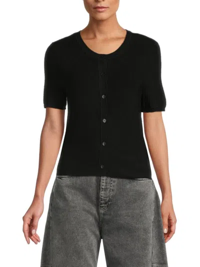 Rag & Bone Women's Michal Rib-knit Wool-blend Cardigan In Black