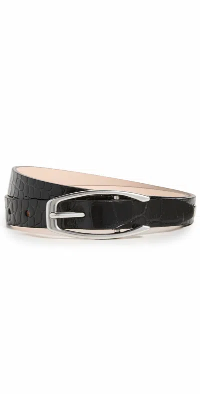 Rag & Bone Women's Mini League Leather Belt In Black