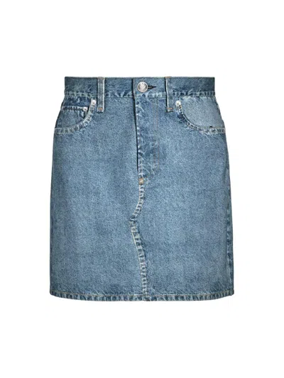 Rag & Bone Women's Miramar A-line Denim Miniskirt In Blue