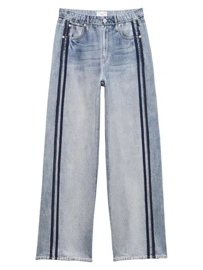 Rag & Bone Rb Miramar Wide Leg Track Jeans In Blue