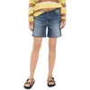 Rag & Bone Miramar Refine Knit Kaia High Waist Relaxed Fit Faux Denim Ponte Shorts In Multi