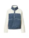 Rag & Bone Rb Miramar High Pile Fleece Pullover In Blue