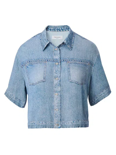 Rag & Bone Women's Miramar Slink Abby Button-front Top In Blue