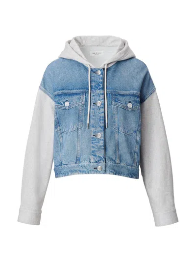 Rag & Bone Rb Miramar Terry Combo Hooded Trucker In Sport