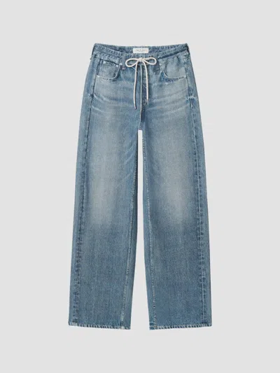 Rag & Bone Women's Miramar Terry Drawcord Wide-leg Pants In Blue