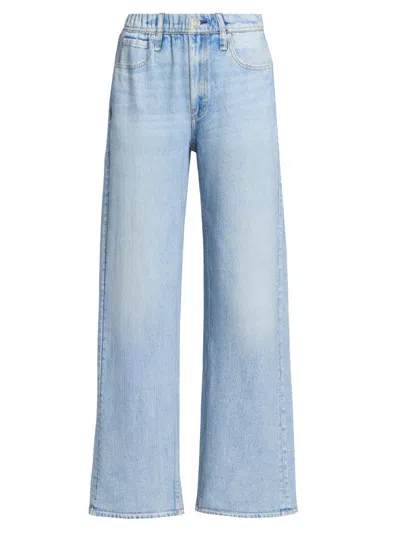 Rag & Bone Women's Miramar Terry Elasticized Wide-leg Pants In Blue