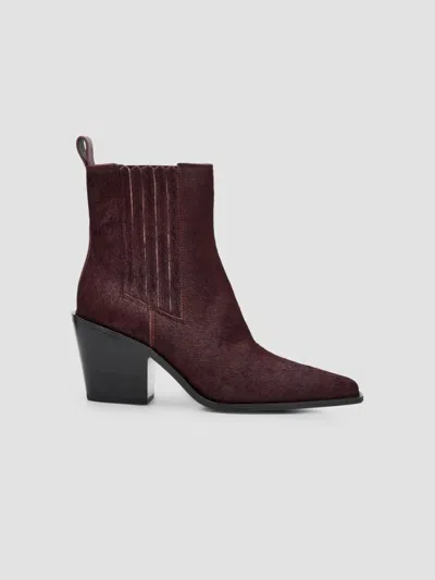 Rag & Bone 75mm Newbury Leopard Calf Hair Chelsea Boots In Burgundy