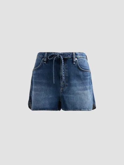 Rag & Bone Women's Nolan Drawstring Denim Shorts In Blue
