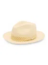 Rag & Bone Packable Striped Fedora In Brown