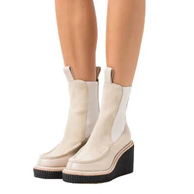 Rag & Bone Women's Paloma Wedge Sloane Suede & Leather Chelsea Boots In Beige In Neutral