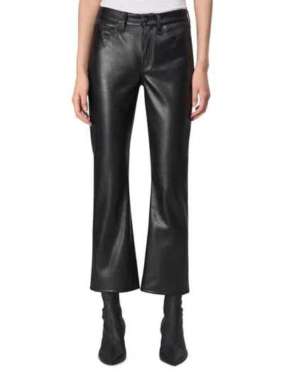 Rag & Bone Women's Peyton Faux Leather Flared Jeans In Black