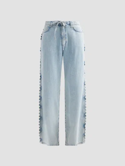 Rag & Bone Featherweight Phoebe Drawstring Jeans Alscallop In Blue