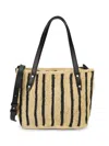 Rag & Bone Women's Raffia Leather Trim Tote Bag In Black