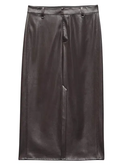 Rag & Bone Women's Rayne Faux Leather Midi-skirt In Brown