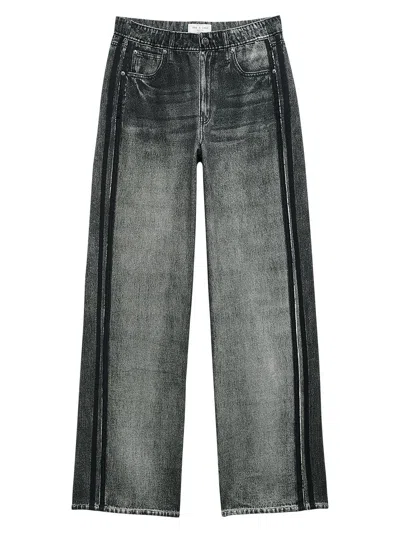 Rag & Bone Women's Rb Miramar Cotton-terry Wide-leg Track Pants In Black