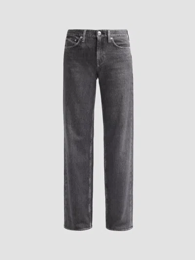 Rag & Bone Cam Mid Rise Wide Leg Cotton Terry Sweatpant Jeans In Gray
