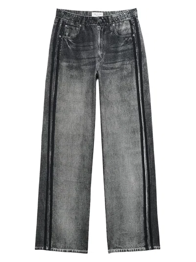 Rag & Bone Women's Rb Miramar Terry Wide-leg Track Pants In Black