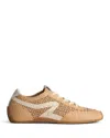 Rag & Bone Retro Runner Slim Raffia Sneakers In Brown