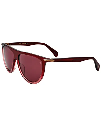Rag & Bone Women's Rnb1056 57mm Sunglasses In Red