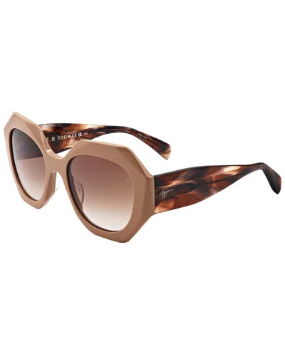 Rag & Bone Women's Rnb1091 53mm Sunglasses In Brown