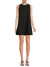 Rag & Bone Rosalind Sleeveless Cotton & Linen Trapeze Dress In Black