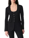Rag & Bone Roslyn Ponte U-neck Blazer In Black