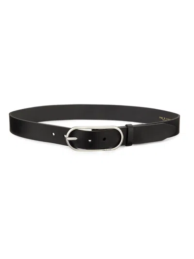 Rag & Bone Women's Rounded Rebound Leather Belt In Black