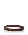 Rag & Bone Rounded Rebound Leather Belt In Burgundy