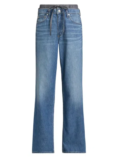 Rag & Bone Women's Saige Full Boxer Straight-leg Jeans In Blue