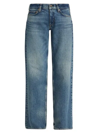 Rag & Bone Women's Saige Low-rise Full Straight-leg Jeans In Blue