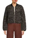 Rag & Bone Women's Samira Textured Cropped Bomber Jacket In Multi
